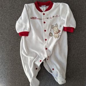 My First Christmas fleece footed pajamas